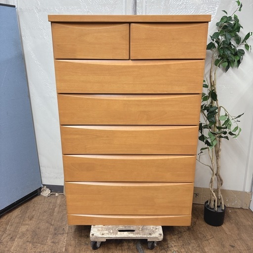 【?買取市場 柴田店】 I382 ? ジモティー限定価格！ 高級！ 関家具/大川家具 ハイチェスト ⭐ クリーニング済