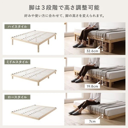 【定価10,980→7,000円】未使用 シングル ベッドフレーム(幅97cm) 2台分