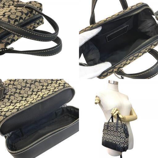 コーチ COACH ハンドバッグ シグネチャー バニティ バニティ 化粧ポーチ ブラック