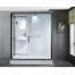 オールインワンシャワールーム 仮設トイレ 手鉢 シャワーヘッド 化粧鏡 タオル掛け すりガラス スライドドア シャワー閉鎖式 低コスト 短時間 1.2*1.9mの画像