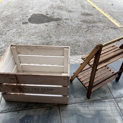 木箱、棚の画像