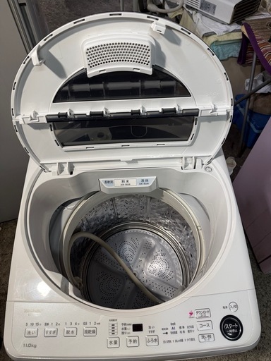 シャープ SHARP 洗濯機 ES-GW11E-S シルバー系 穴なし槽 インバーター搭載 11kg