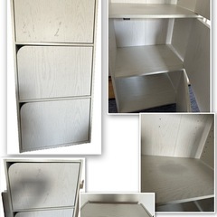 決まりました❗️ファイルボックス　無印　ニトリ　三段ボックス　カラーボックス　扉付き　の画像