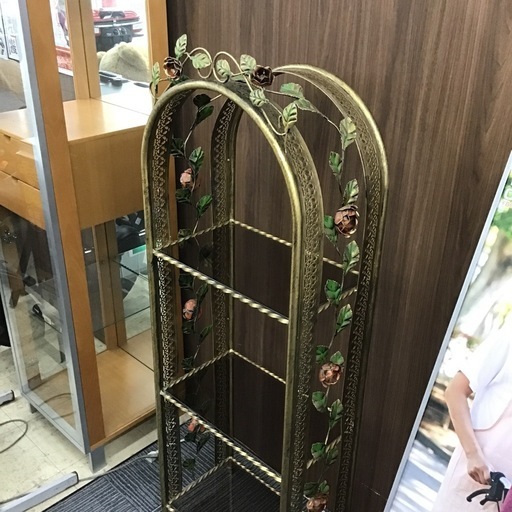 飾り棚 ガラス板 アンティーク調