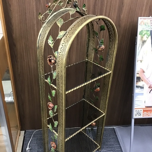 飾り棚 ガラス板 アンティーク調