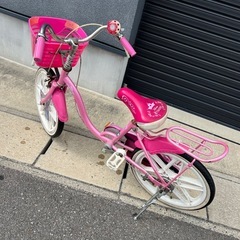 自転車 子供 幼児 補助輪付き  キッズ自転車 プリンセス １８インチ ヘルメット付きの画像