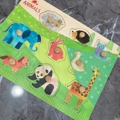 知育玩具　木製パズルの画像