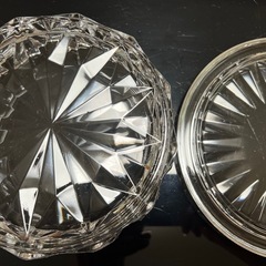 【決まりました】未使用　ガラス蓋付き小物入れ　昭和レトロ　佐々木硝子の画像