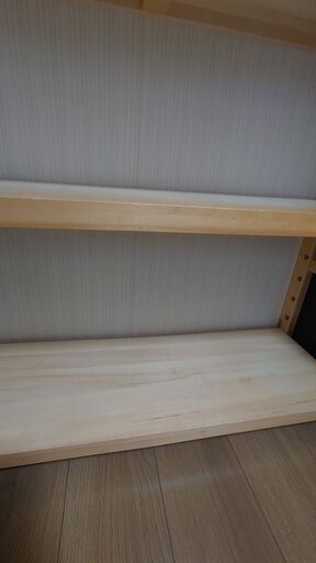 お話中です 突っ張り木製シェルフ カラー： ライトナチュラル タイプ／幅×奥行(cm)： H／90×29