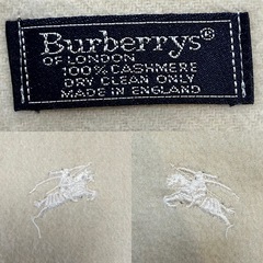 バーバリーBURBERRYマフラーストールショールスカーフホワイト白色系 オフホワイトアイボリー無地ロゴcashmereカシミヤカシミア100％イングランド製 イギリス製英国製レディース女性用婦人ウィメンズwomenメンズmen男性用紳士ユニセックス男女兼用の画像