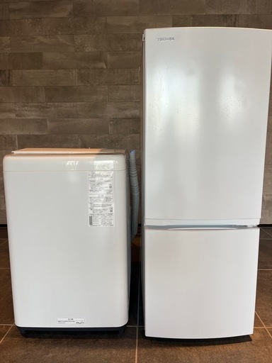 福岡市配送設置無料　TOSHIBA153L冷蔵庫、Panasonic洗濯機セット