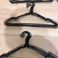 ハンガー黒50本、帽子かけ白２本の画像