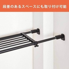 
 つっぱり棚 強力タイプ マットブラック 取付幅73~112cm 耐荷重50~30kg の画像
