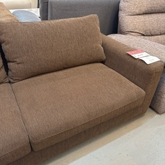 3人掛けソファ　ブラウン　布の画像