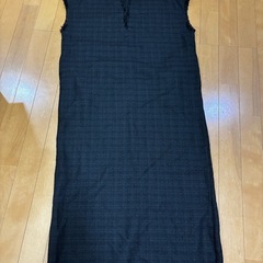 LOWRYS FARM ツイード ロングワンピース ジャンスカ ブラックの画像