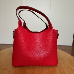 レザートートバッグ　レッド　赤の画像