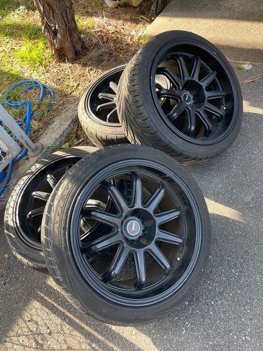 5ZIGEN 18インチ ブラックホイール タイヤ付き4本 (245/40R18等)Z33