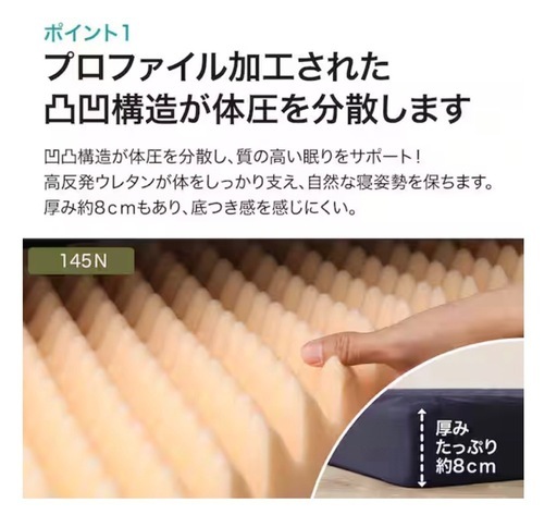 ニトリ抗菌防臭
高反発敷布団 (クイーン)