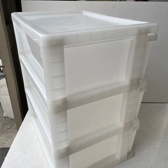 引き出し3段収納　ホワイトの画像