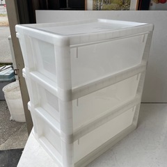引き出し3段収納　ホワイトの画像