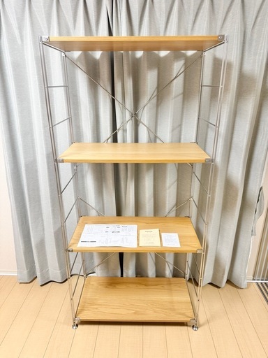 無印良品 MUJI ステンレスユニットシェルフ オーク材棚 ワイド 大