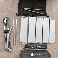 キャンプテーブル アルミ 折りたたみ ランタンポール付きの画像