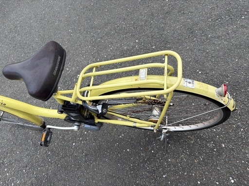 ブリヂストン電動アシスト自転車26インチ イエロー