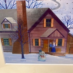 A2603-0197 アクリル絵画　冬景色　鮮やかな発色と質感の画像