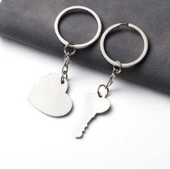 鍵＆ハート型 I LOVE YOU キーホルダー キーキーリング バッグチャームの画像