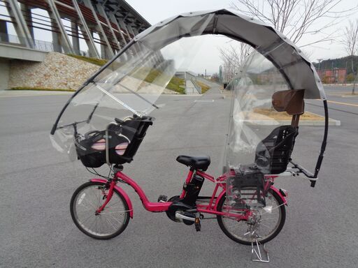 自転車チャイルドシートレインカバーが不要になりカッパと傘が不要になる屋根　試乗展示品処分　雨よけ日よけドームチャイルドセット最上位品