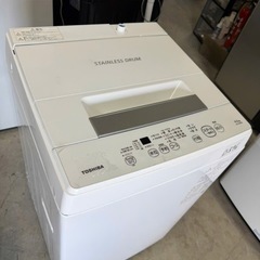  NO B896🌈福岡市内配送設置無料✨🌈東芝 全自動洗濯機 4.5kg ピュアホワイト AW-45M9(W) 静音 ひとり暮らし ボディ幅51.5㎝ ステンレス槽 槽洗浄・槽乾燥 縦型 2022年の画像
