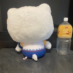 【BIGサイズ・美品】ハローキティ 大ぬいぐるみ（ウィンク・チェックリボンVer.）の画像