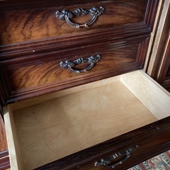 大型木製キャビネット 飾り棚 昭和レトロ アンティーク調 ミッドセンチュリー イタリア家具の画像