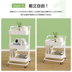 キッチンワゴン 白  楽天  3/20-25の画像