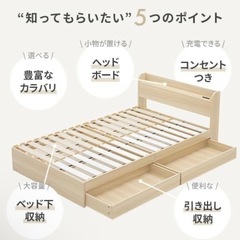 ニトリ　モダンデコ　シングルベッドフレームとマットレス　コンセント付き の画像