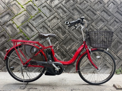 ヤマハ24インチ 赤 両方のタイヤは新品 バッテリー  12.3Ah 電動自転車【中古】