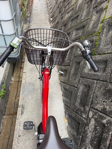ヤマハ24インチ 赤 両方のタイヤは新品 バッテリー  12.3Ah 電動自転車【中古】