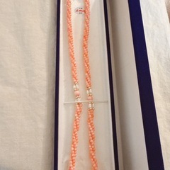 高級品質　桃珊瑚　シルバー刻印ネックレス　の画像