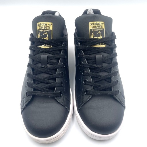 adidas スタンスミス 24cm 黒×金 ゴールドロゴ レディース 人気定番