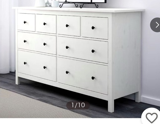 IKEA ヘムネス ホワイト木製チェスト HEMNES