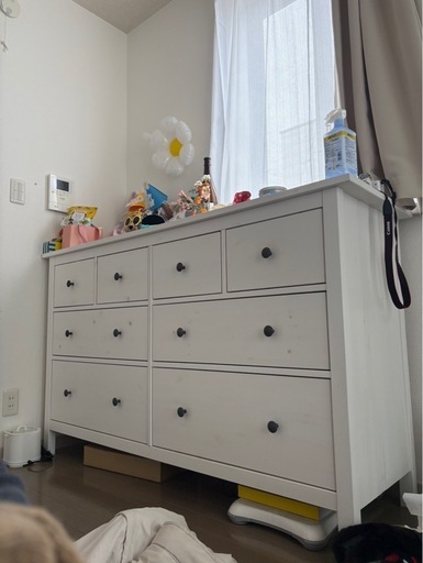 IKEA ヘムネス ホワイト木製チェスト HEMNES