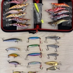 ルアー、エギ、竿の画像