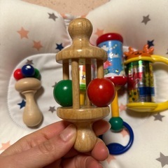 【5点セット】木製知育玩具 ・ラトル・ガラガラ まとめ売りの画像