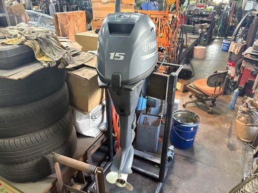 15馬力 程度良 リモコン ティラー 船外機 4st