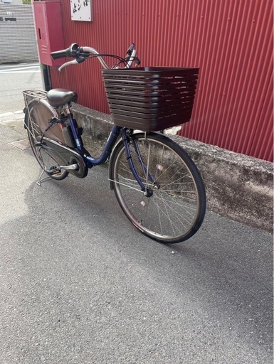 【京都】京の楽チャリ　電動アシスト自転車　パナソニック　26インチ　青色 京都発】京の楽チャリ 電動アシスト自転車 パナソニック 26インチ 青色