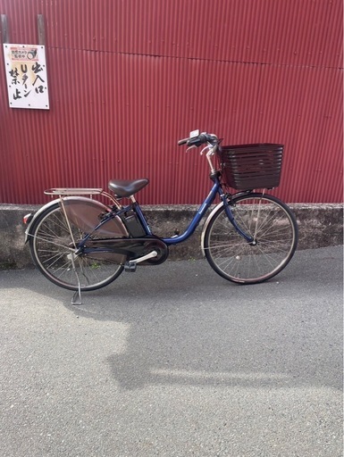 京都発】京の楽チャリ 電動アシスト自転車 パナソニック 26インチ 青色
