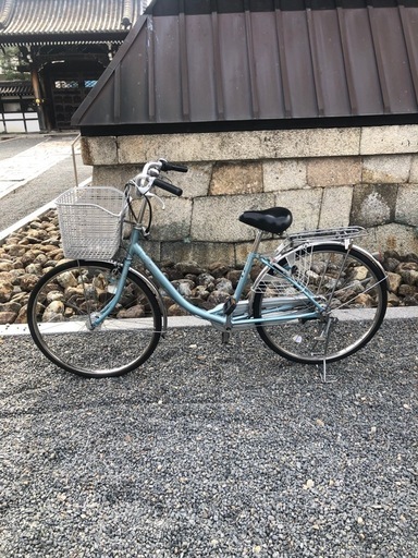 【京都発】京の楽チャリ　ブリヂストン　26インチ　内装３段切替　水色　エブリッジ① 