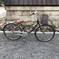 【京都発】京の楽チャリ　ブリヂストン　26インチ　茶色　　内装３段切替　エブリッジ②の画像
