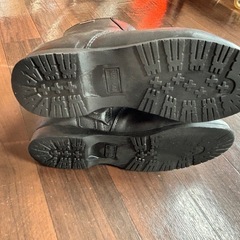 バイク用黒レザーショートブーツの画像