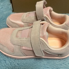 新品ホビベアー キッズ ベアフット薄いピンク21.5cm ベルクロ スニーカーの画像